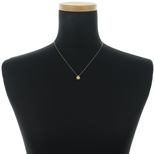Yellow Diamond 0.20ct Paved Circle Necklace 18K 750 Yellow Gold