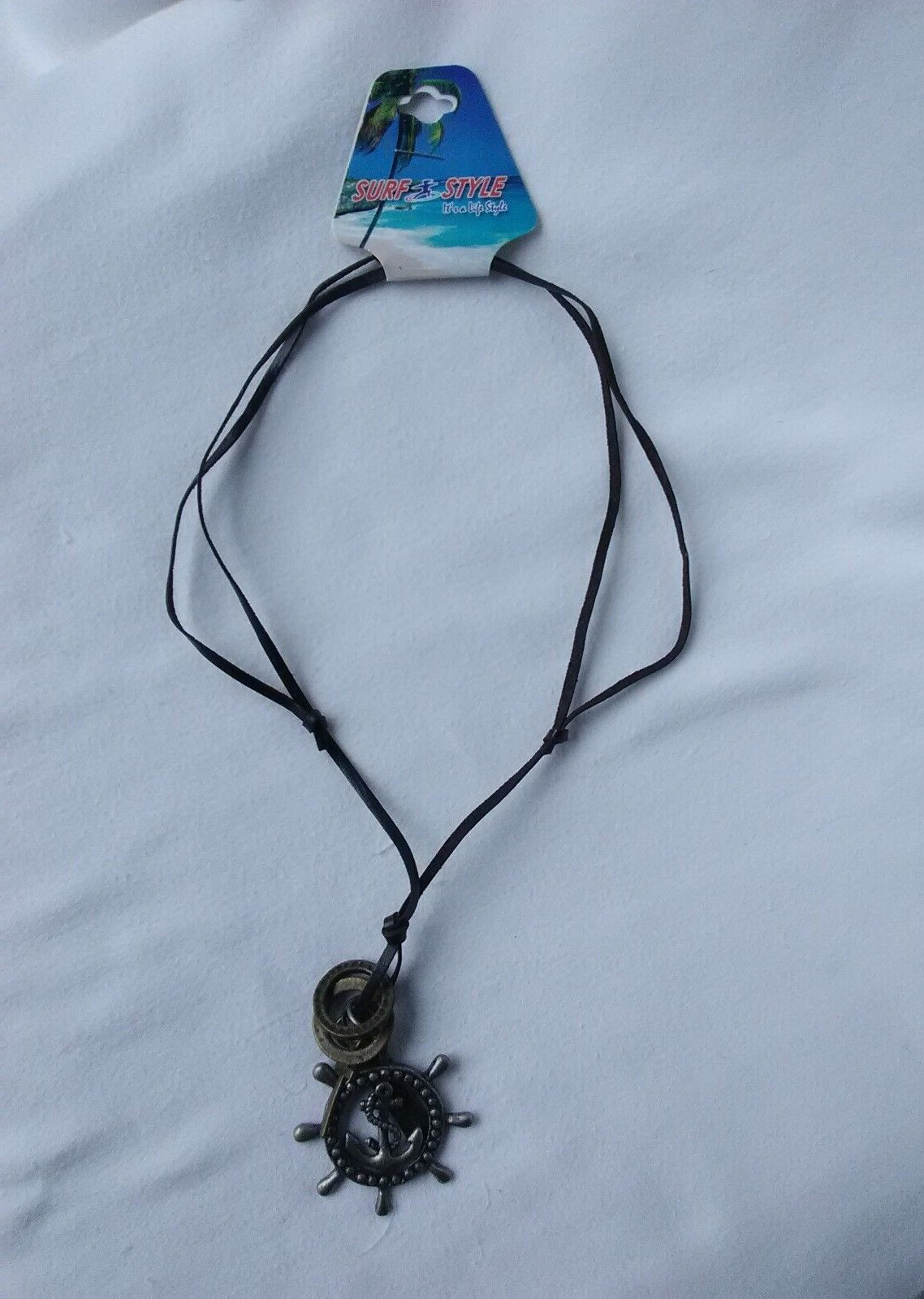 Cross Anchor Pendant Nautical Wheel Pendant Surf Style Necklace US Seller Gift