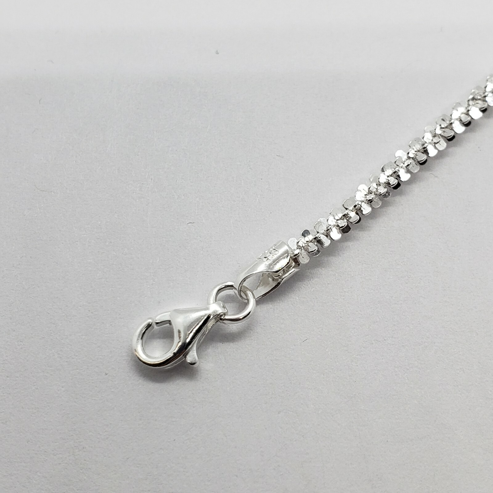 Sterling Silver Sparkle Rock Chain Necklaces & Bracelets 2.5mm Diamond Cut 7-24″