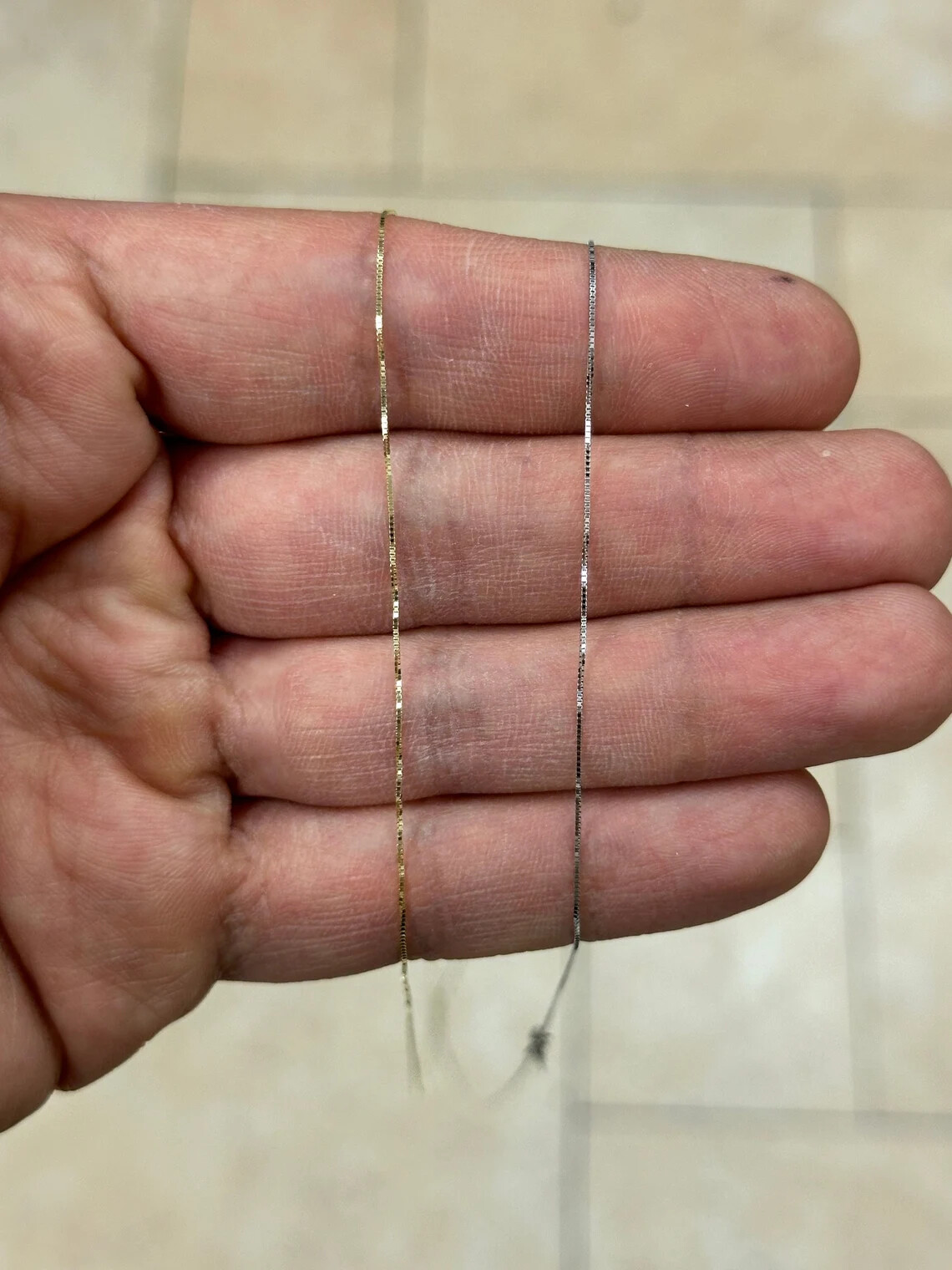 10K Solid Gold Box Chain 0.6mm 16” 18” 20” 22” 24′ 26” 28” 30”