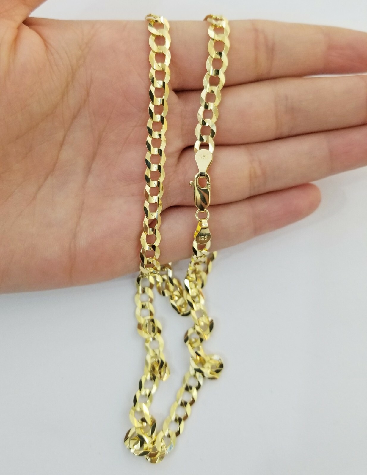 Real 14K Yellow Gold Cuban Link Chain Necklace 6mm 20″ 22″ 24″ 26″ 28″ Solid 14k