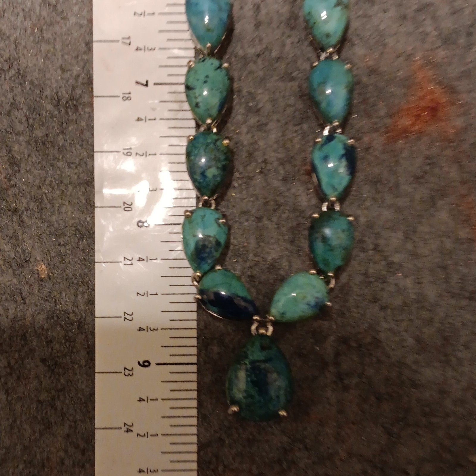 STS Shattuckite 925 Sterling Silver Pear Shape Necklace Pendant Congo India