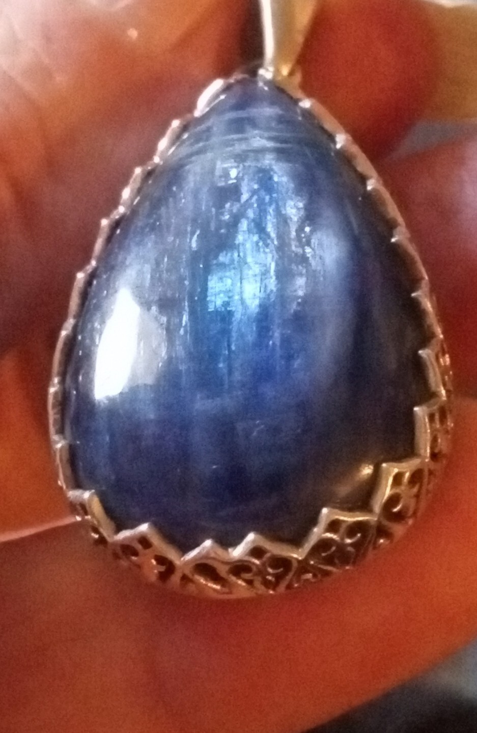 Labradorite 925 Pendant Without Chain , Teardrop Some Flash Ornate Setting