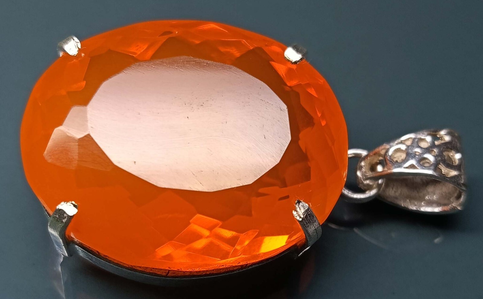Pendant Oval Cut 93.30 Ct Orange Opal Locket Natural Gemstone Certified PD058