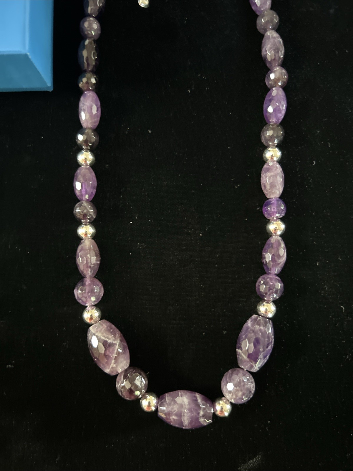 Jay King Mine Finds DTR Sterling Silver Purple Amethyst Necklace 20”-22 NIB