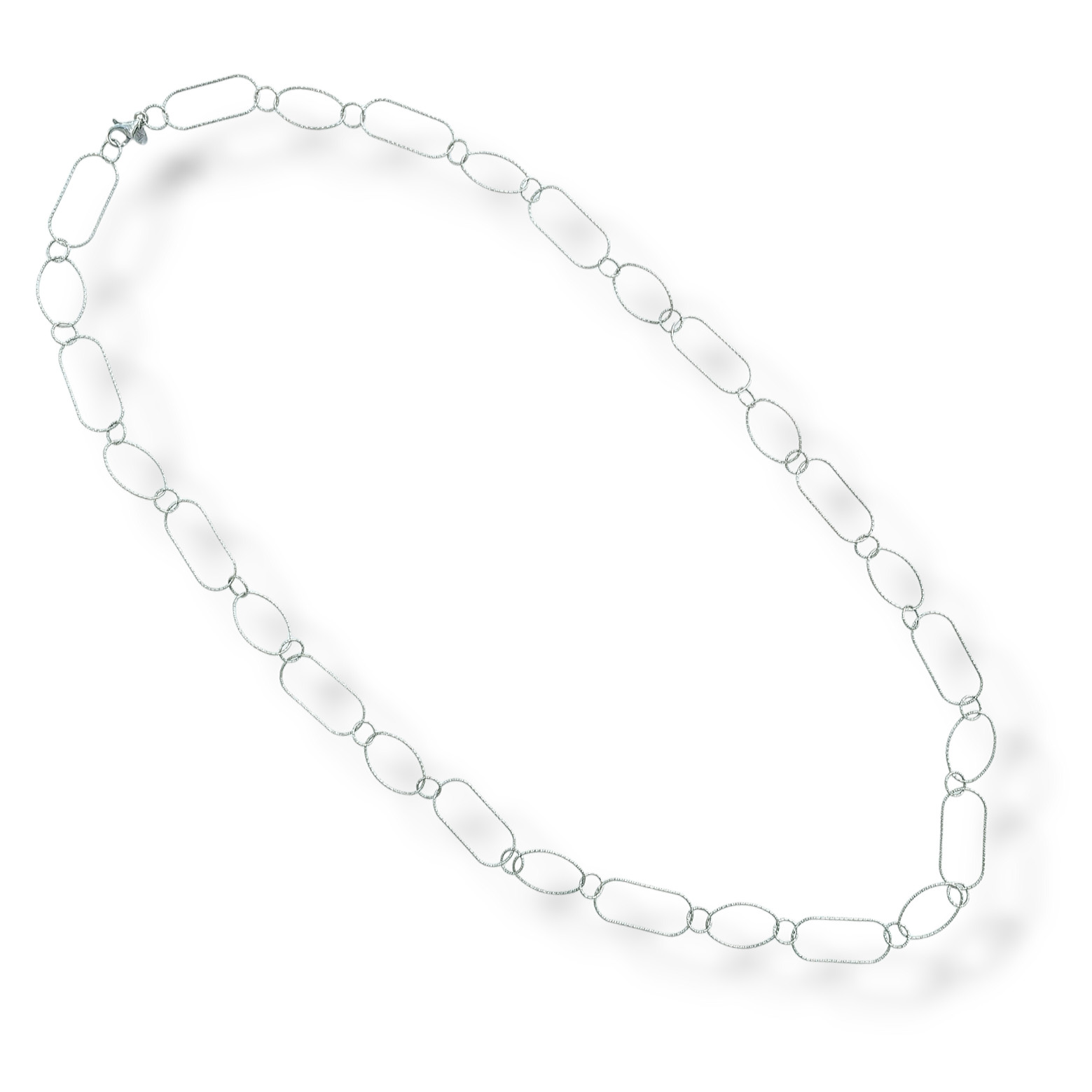 Silpada Sterling Silver Necklace Oval Links Diamond Cut 36in N2731 Retired 2013