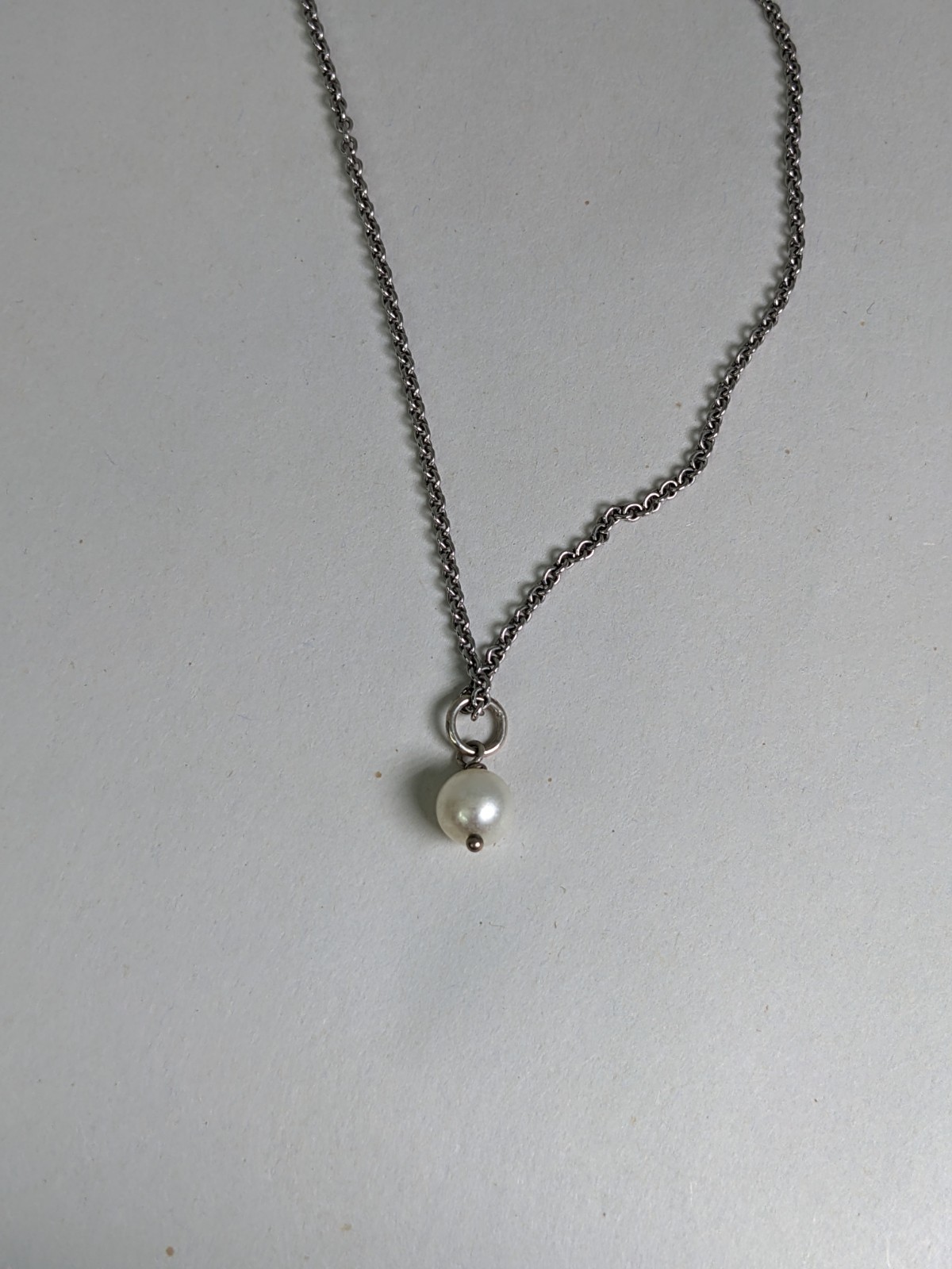 James Avery Sterling Silver 925 Necklace And Pearl Pendant 14 Inches