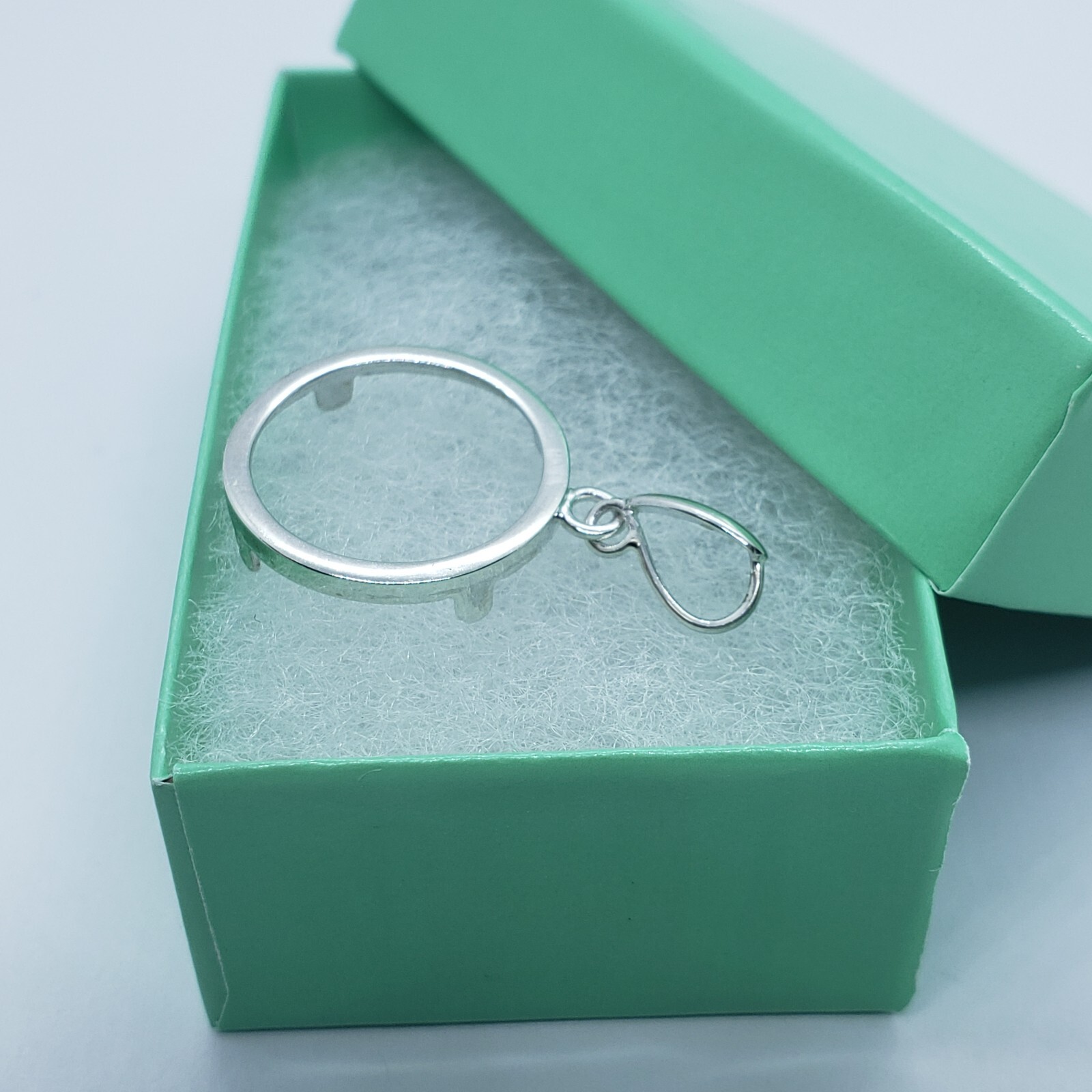 Sterling Silver Dime Bezel 18 mm Coins Prong Back Square Edge 10 Cent No Coin