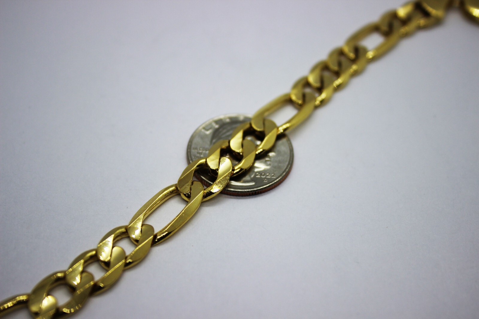 10k Solid Yellow Gold Figaro Chain Necklace Bracelet 2.2mm – 10.2mm 7″ – 30″