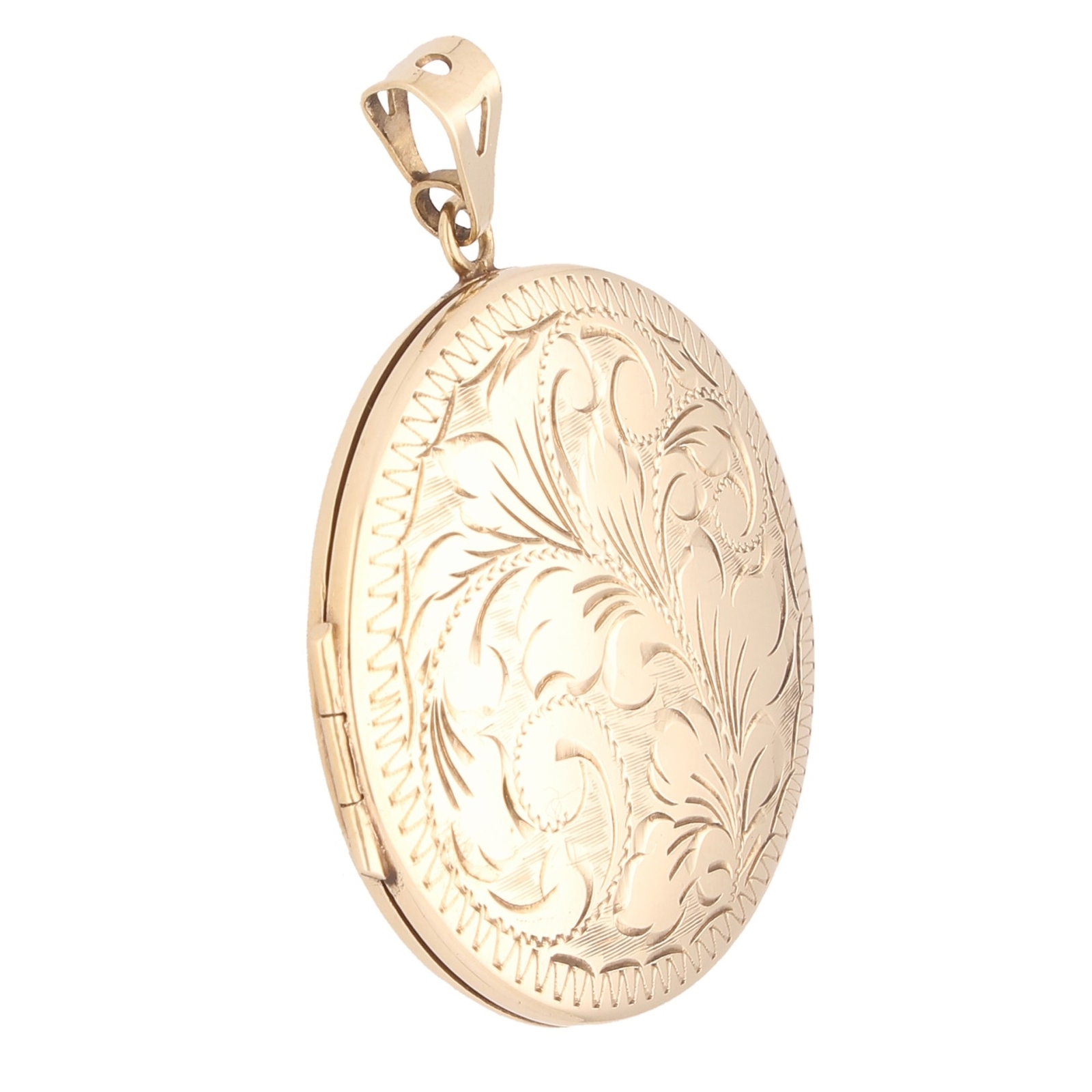 Vintage 9Carat Yellow Gold Circular Patterned Locket (40x39mm)