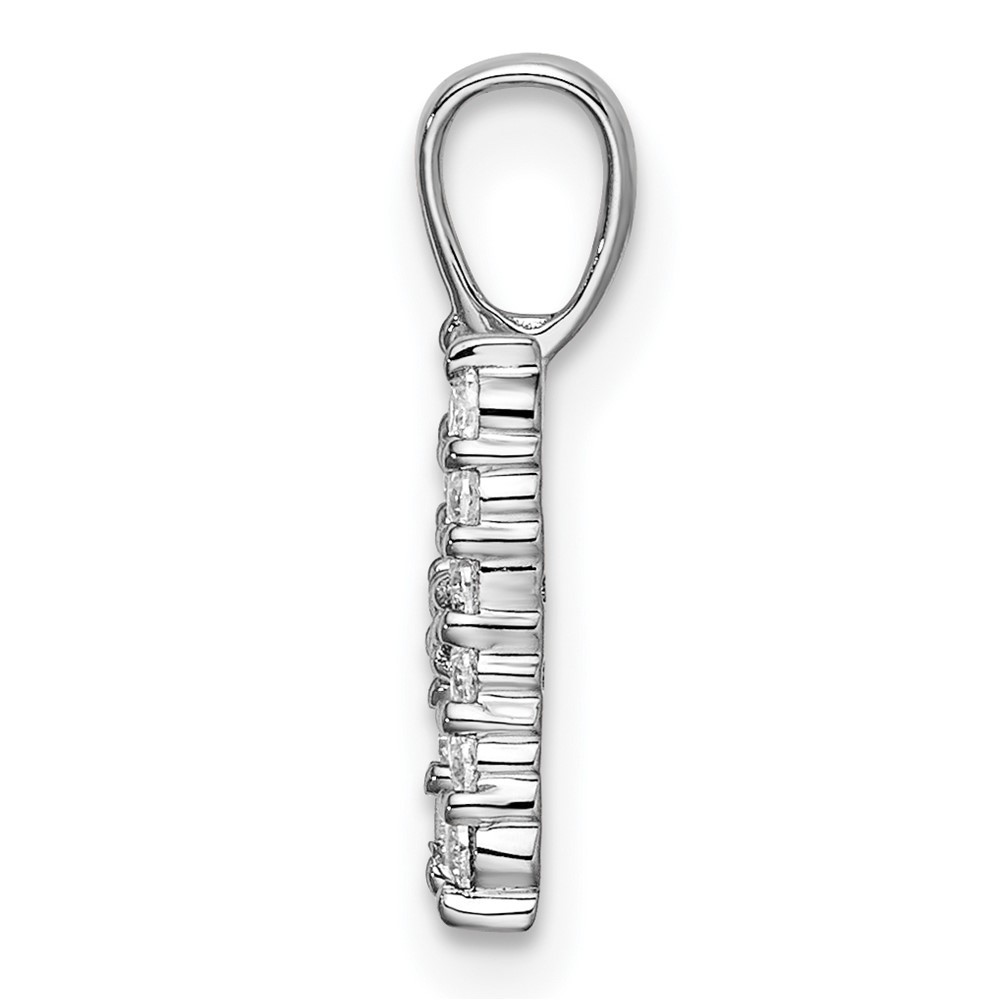 14K White Gold Lab Grown VS/SI FGH Diamond Letter Hnitial Pendant
