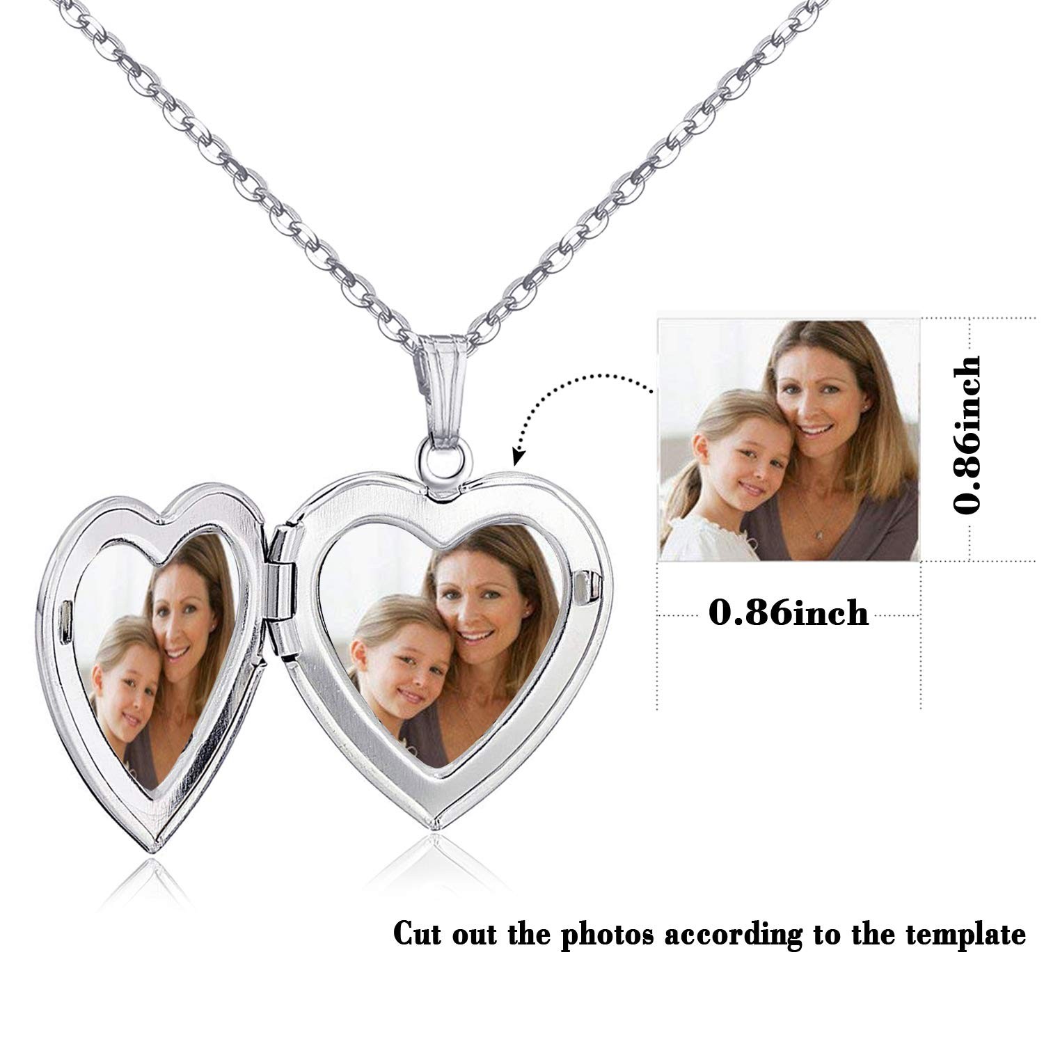 Unicorns Gifts for Her Love Heart Initial Letter Locket Necklace that Holds Pict