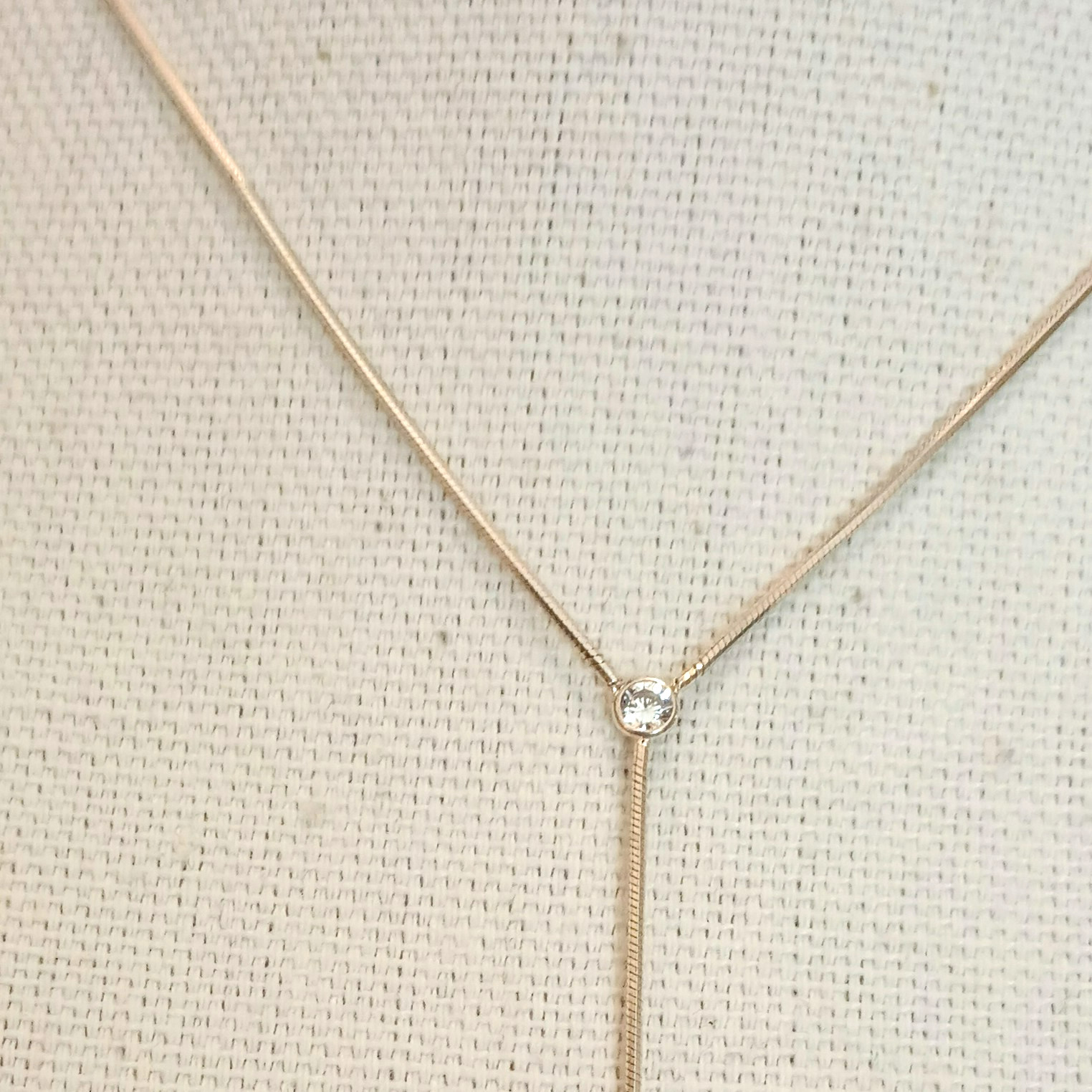Dyadema Italy 925 Lariat Necklace 18″ Sterling Silver 2 Tone Leaves Tiny Crystal