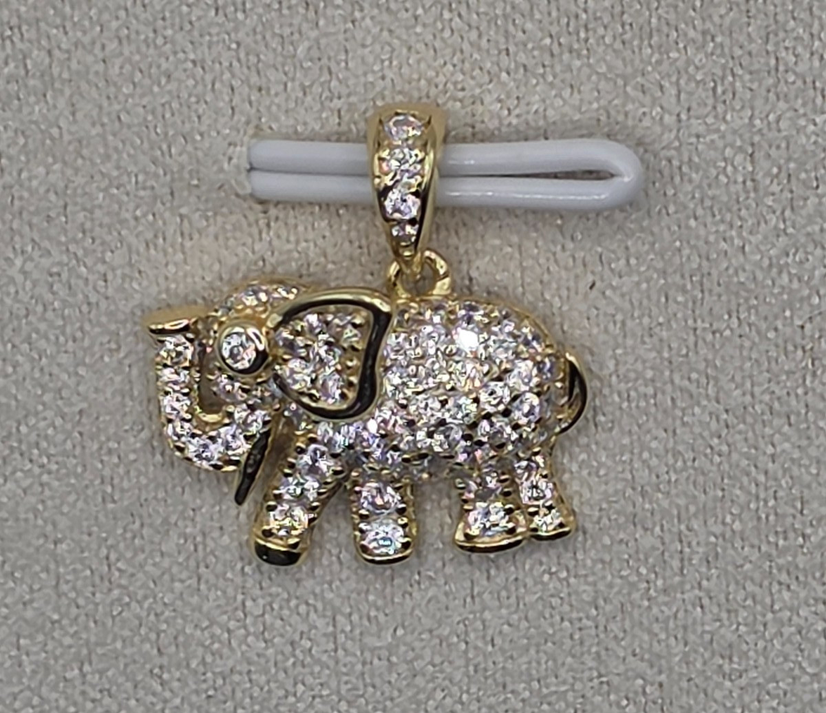 Moissanite Pendant Elephant Gold Over Sterling Silver