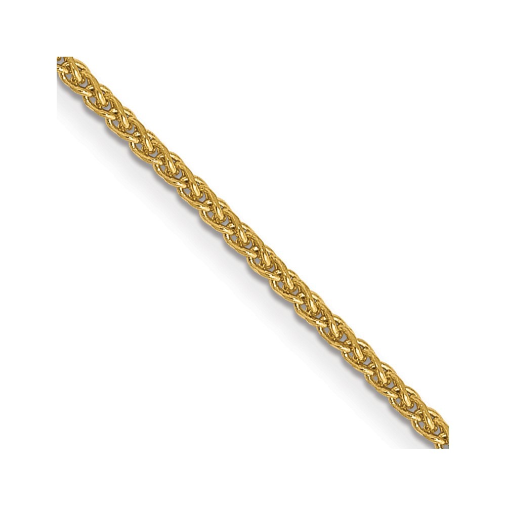 14k Yellow Gold 1.05mm Diamond-cut Spiga Chain Necklace 24″