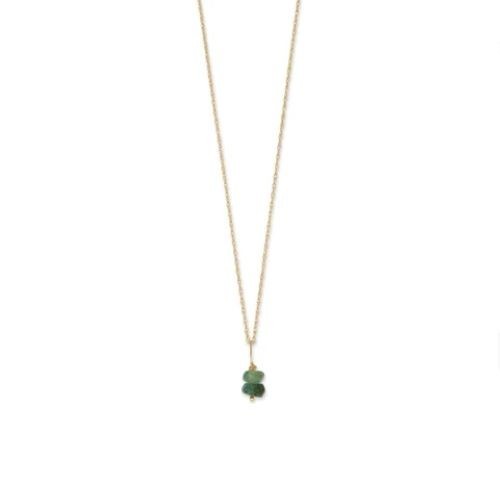 16″ 14 Karat Gold Birthstone Necklace January-December