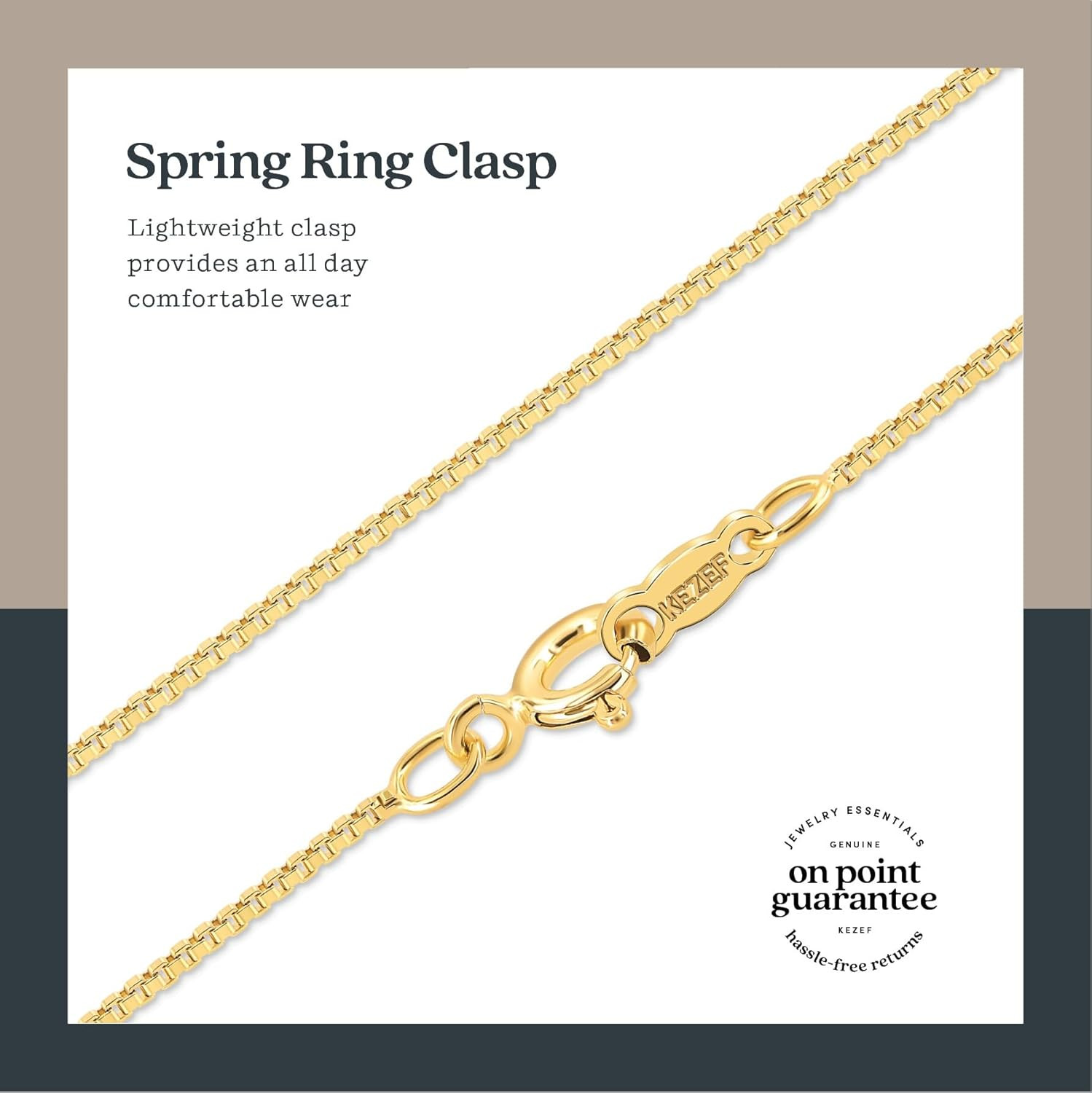 Technibond 14K Gold Plated Sterling Silver Box Chain Necklace 1mm 16-30 Inch