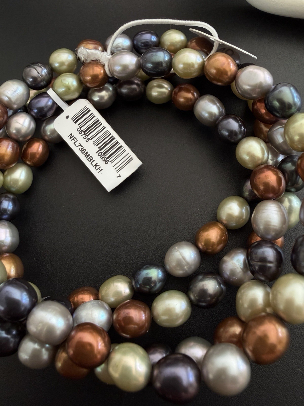 Kohls Freshwater Pearl Endless Necklace 36 In 7-8mm Multi Forest Earth Tone NWT