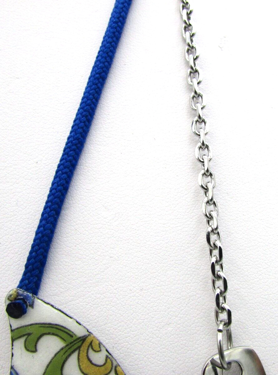 LAYRED 22″ GLITTER & FLOWER CERAMIC NECKLACE STAINLESS STEEL 316L JB19
