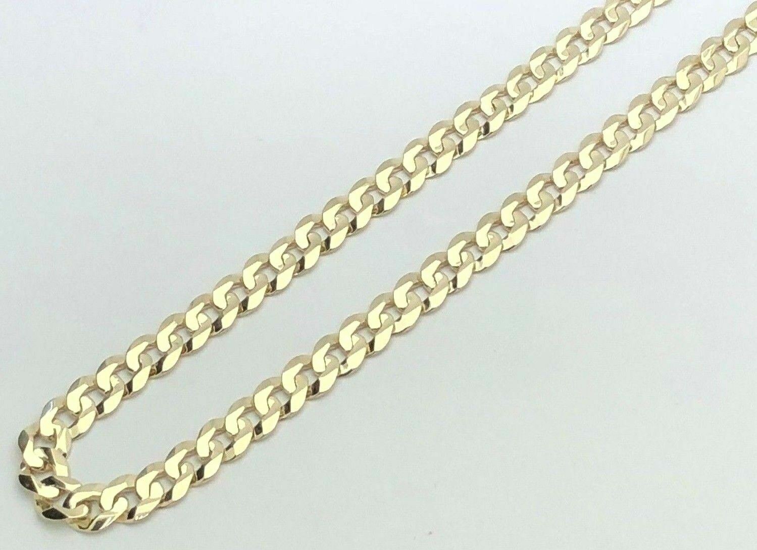 14k Yellow Gold Solid Curb Cuban Link Chain Necklace 22″ 9mm 46.6 grams