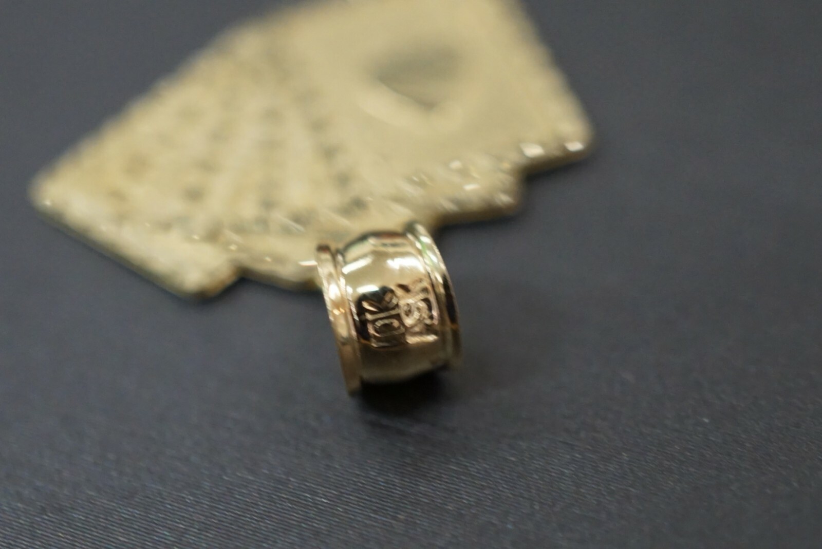 10K Solid Yellow Gold 1″ Royal Flush Poker Cards A K Q J 10 Charm Pendant.