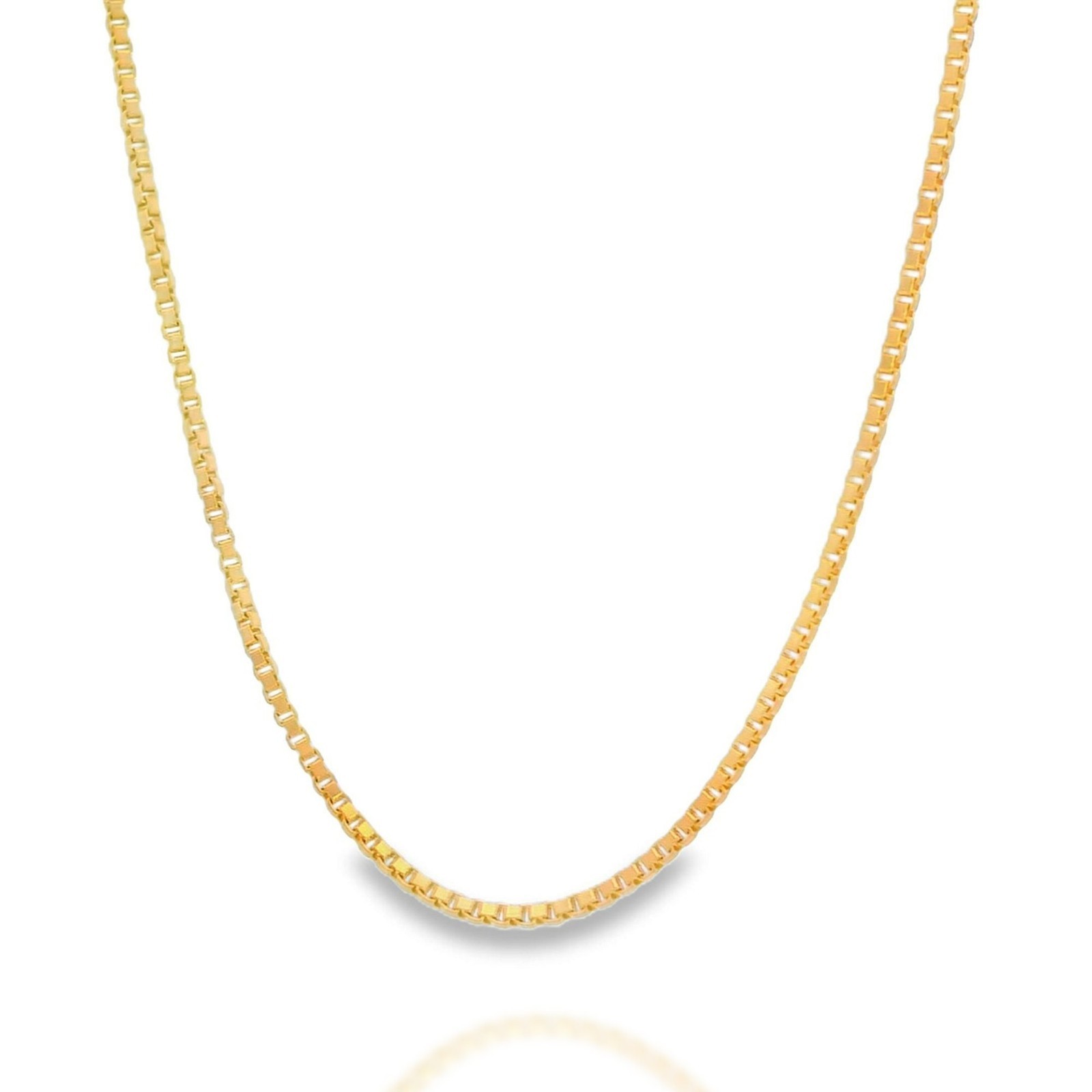 Box Chain Necklace 14k Solid Gold 1mm Dainty Women 16 18 20 Inch