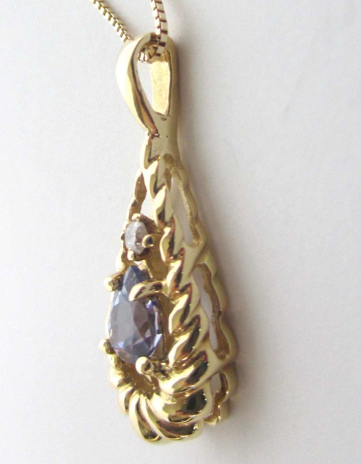 14K Tanzanite and Diamond Pendant