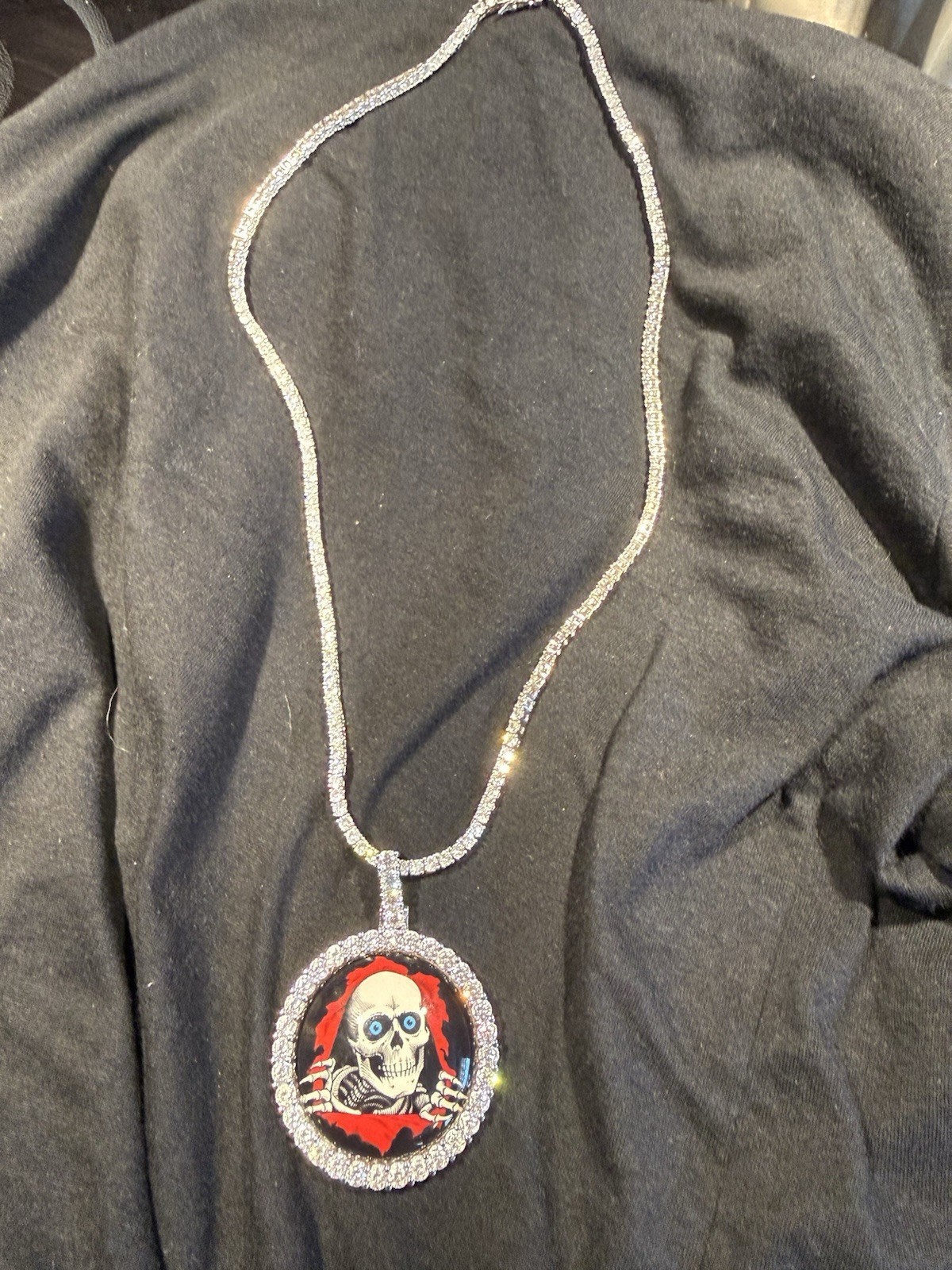 Custom Jeweler 1 of 1 Moissanite Powell Peralta Ripper Tony Hawk Bones Mullen