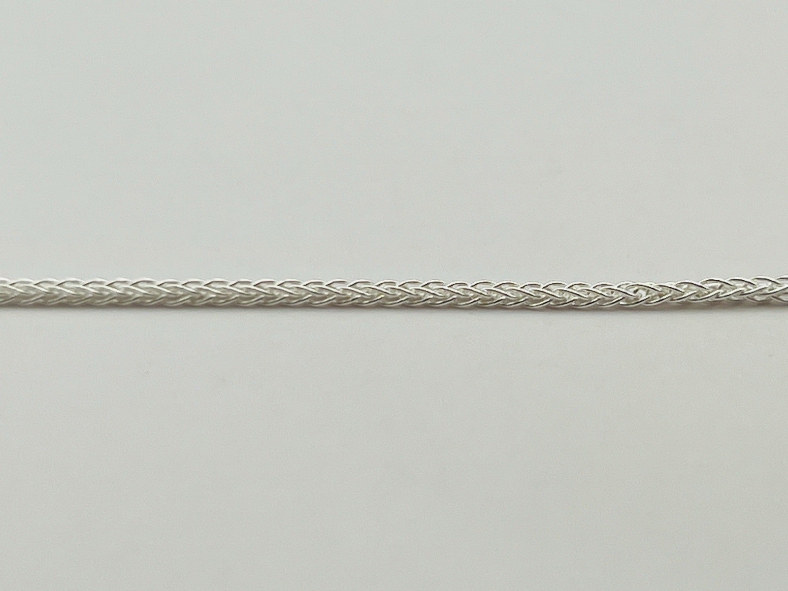 Sterling Silver 1mm Wheat Spiga Link Chain Necklace 16 Inches