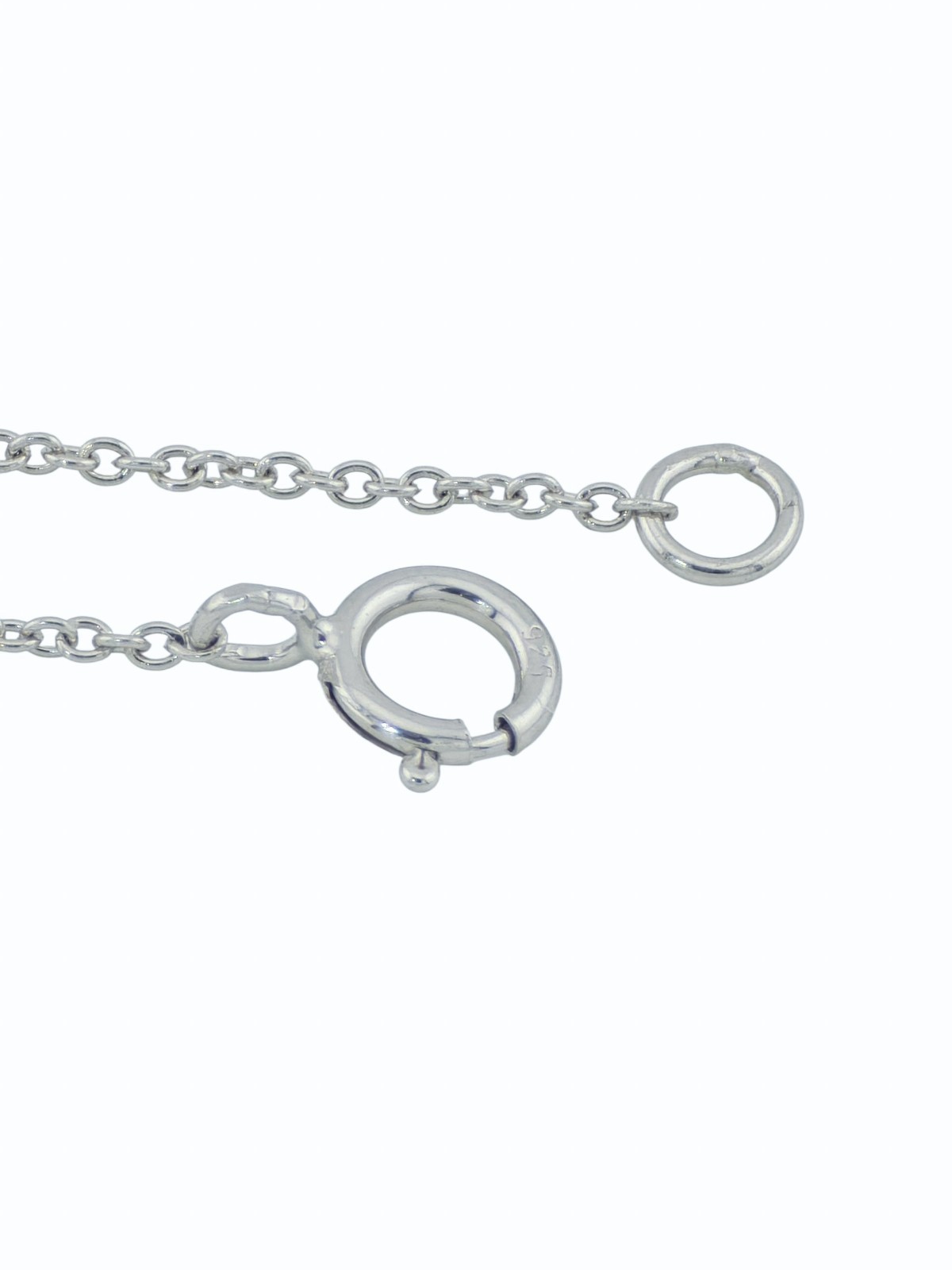 925 Sterling Silver 17” Fine Cable Chain Necklace 1mm Rhodium Plated