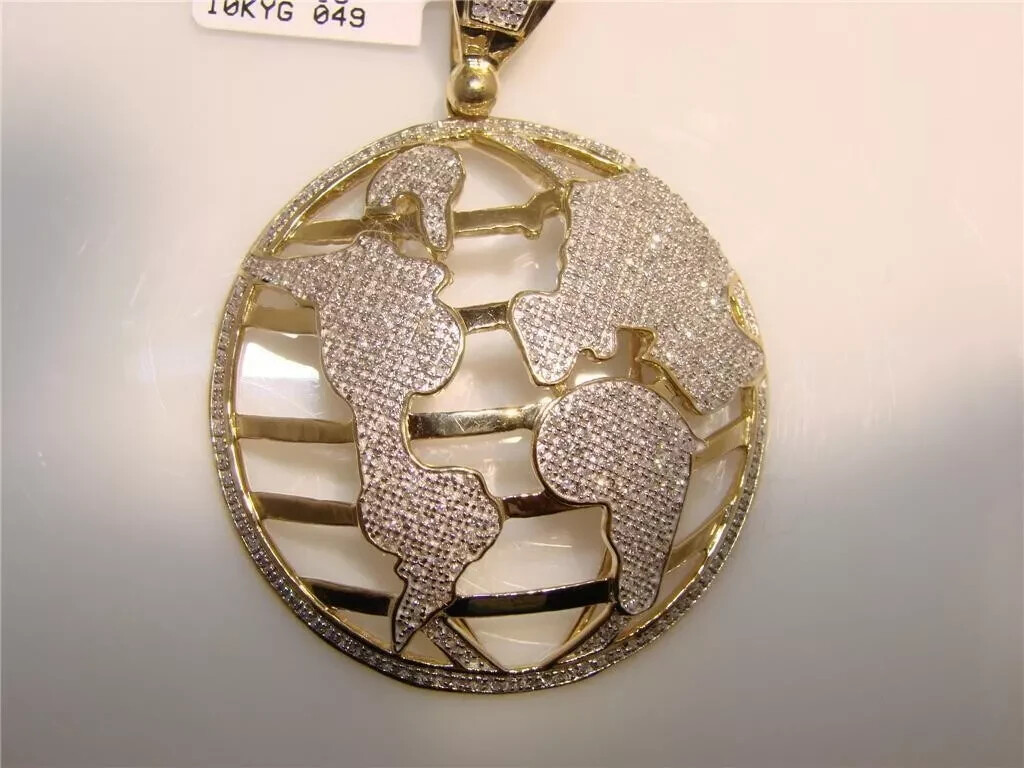 Men’s 2Ct Lab Created Diamond Round Cut Charm Pendant 14K Yellow Gold Plated