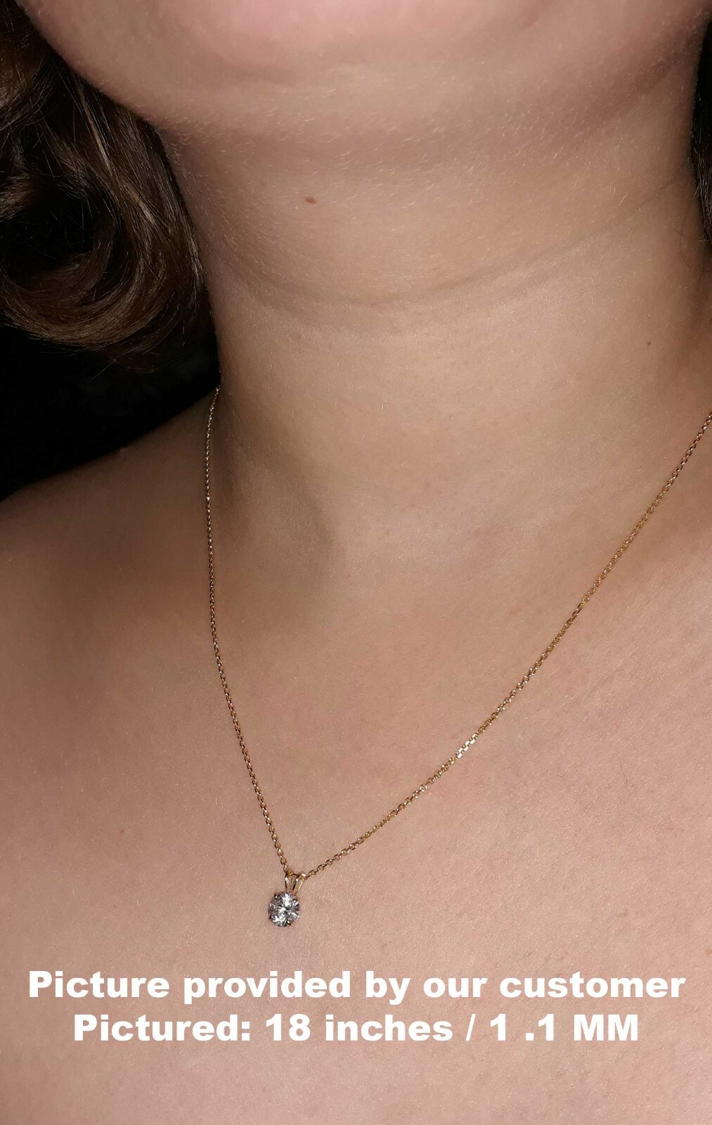 Solid 14K Gold Diamond Cut Cable Link Chain Necklace, 16″- 24″, 0.6mm – 1.1mm