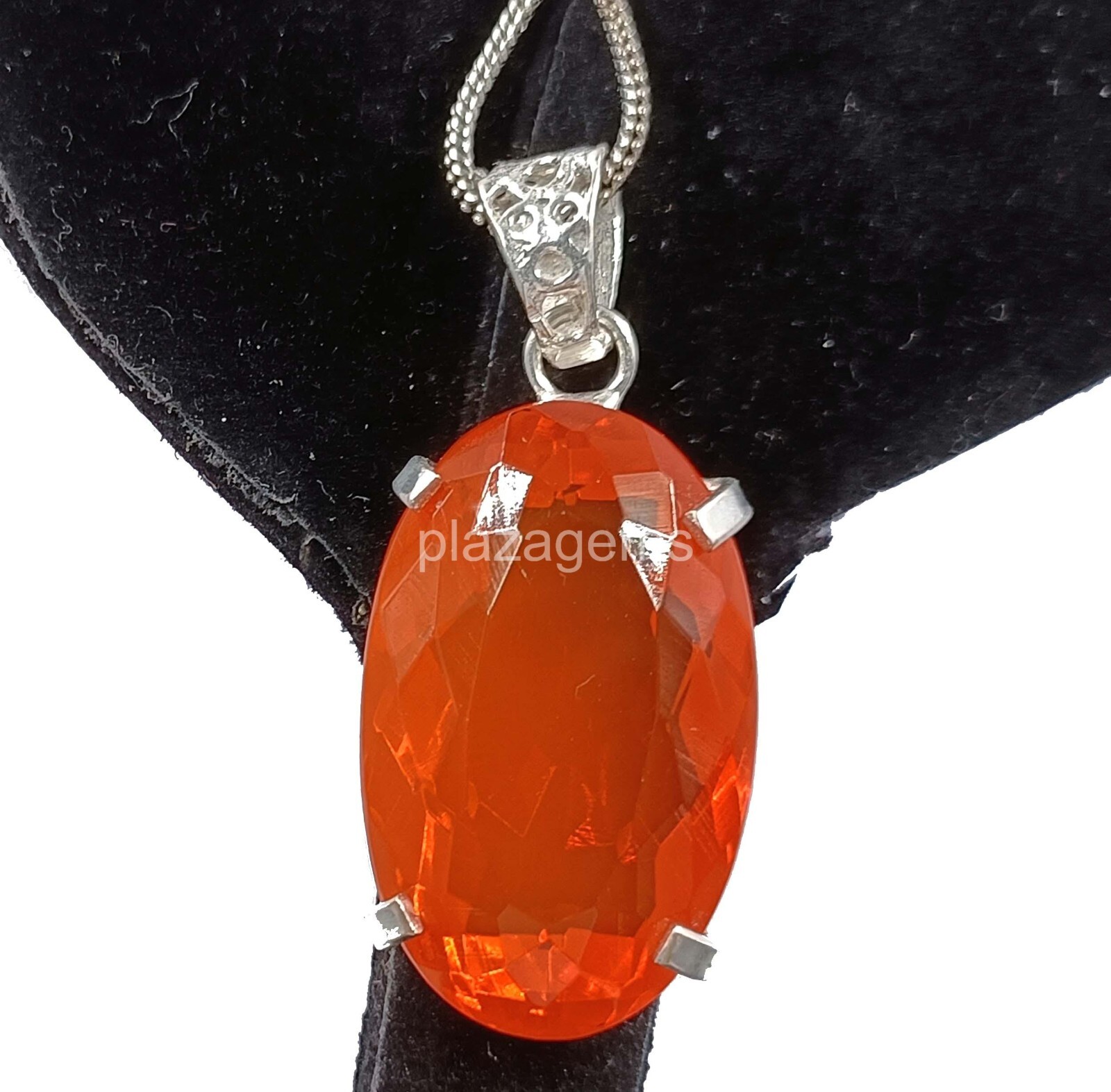 EGL Certified 76 Ct Natural Orange Sapphire 925 Silver Pendant Loose Gems 5OSI