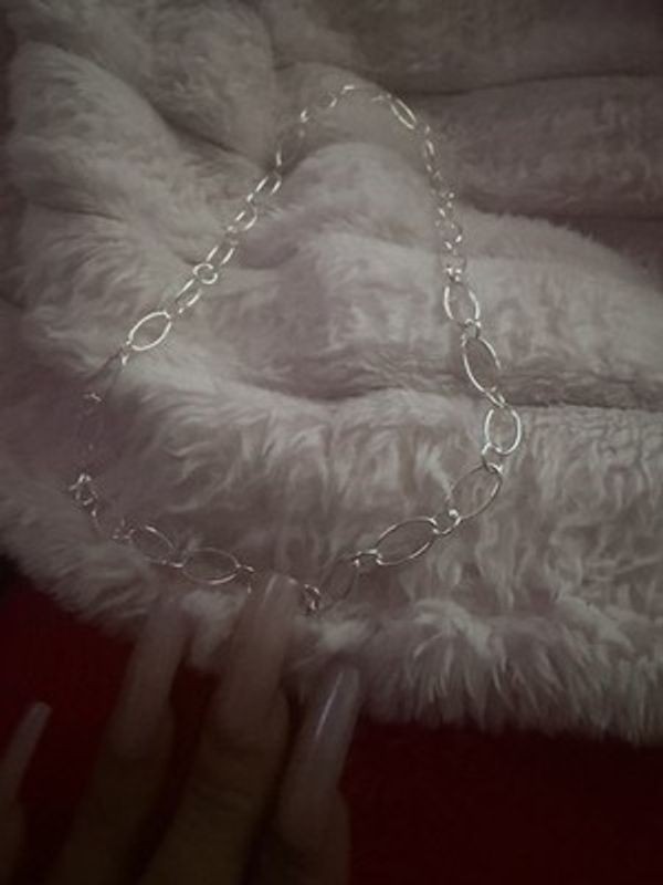 925 Sterling Silver Oval Link Chain Necklace 17″ Minimalist Everyday Jewelry Wom