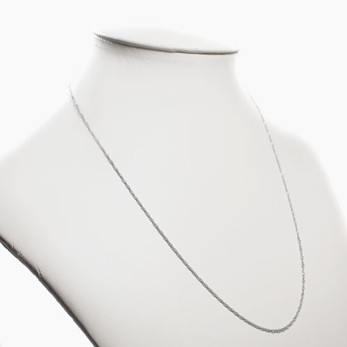 Pt999 Solid Platinum 1.4mm-1.1mm Tapered Singapore Chain Necklace 19.5″ MIJapan