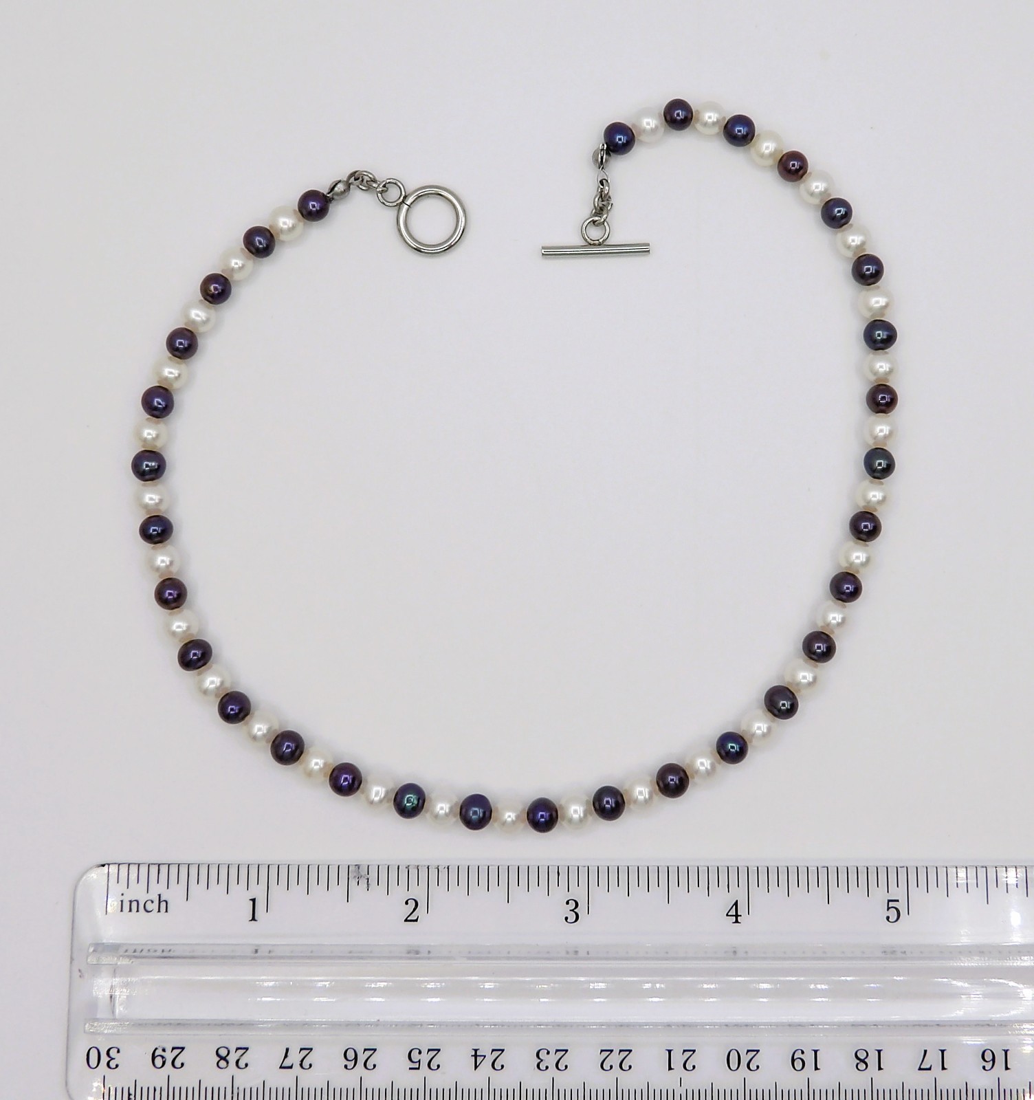 14 inches long Dainty Peacock & White Pearl Necklace for Kids & Teens NK902-B