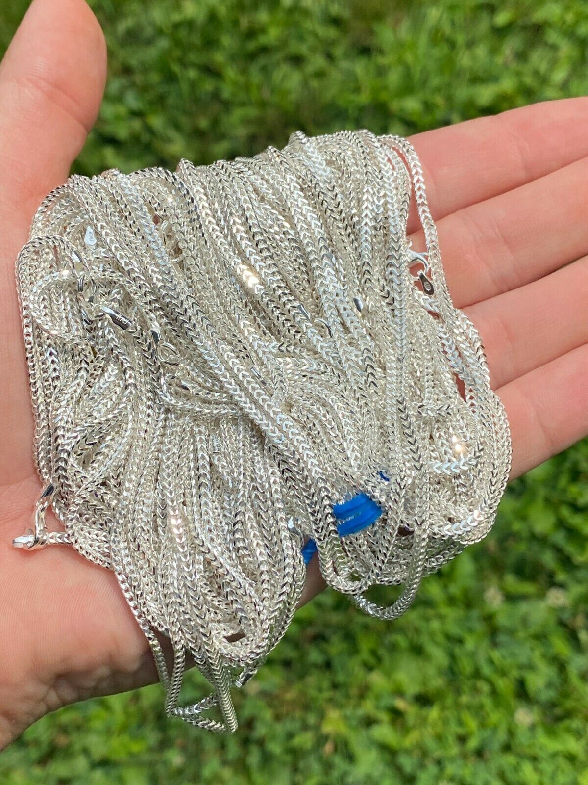 Solid 925 Sterling Silver Franco Chain Necklace 2mm WHOLESALE LOT Reseller 10pc