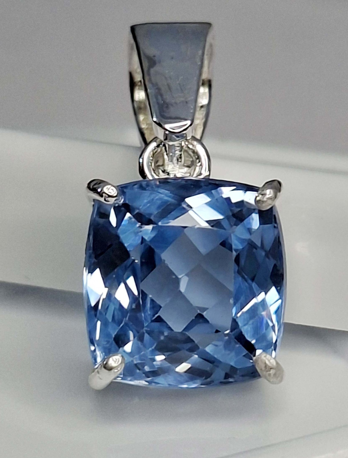 Sky Blue Aquamarine Necklace 16-18 Ct Natural Cushion Cut Loose Gemstone PD1106