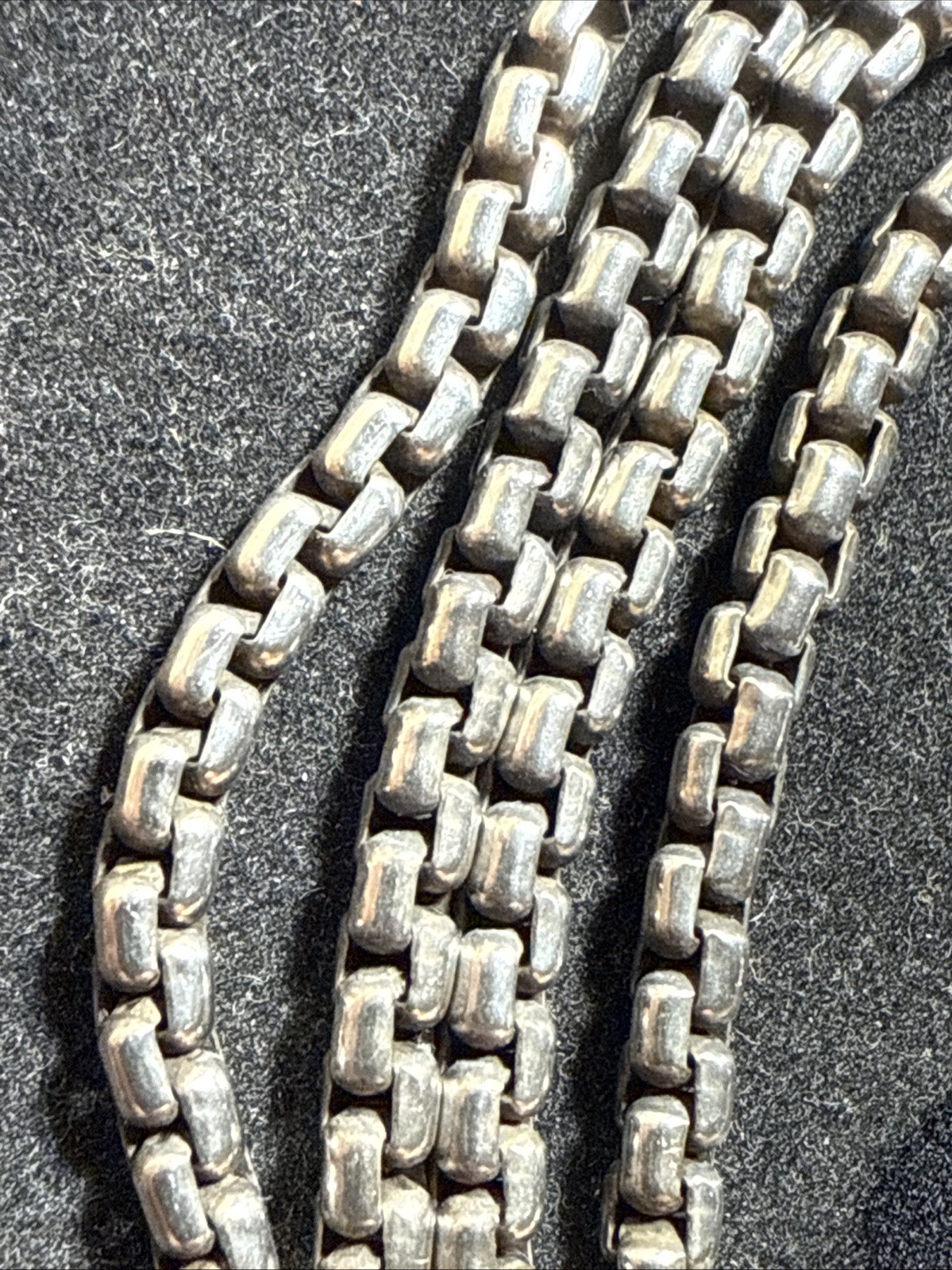 David Yurman Box Chain Necklace 33” 3mm Sterling 14k Hang Tag 50.2gr Vintage