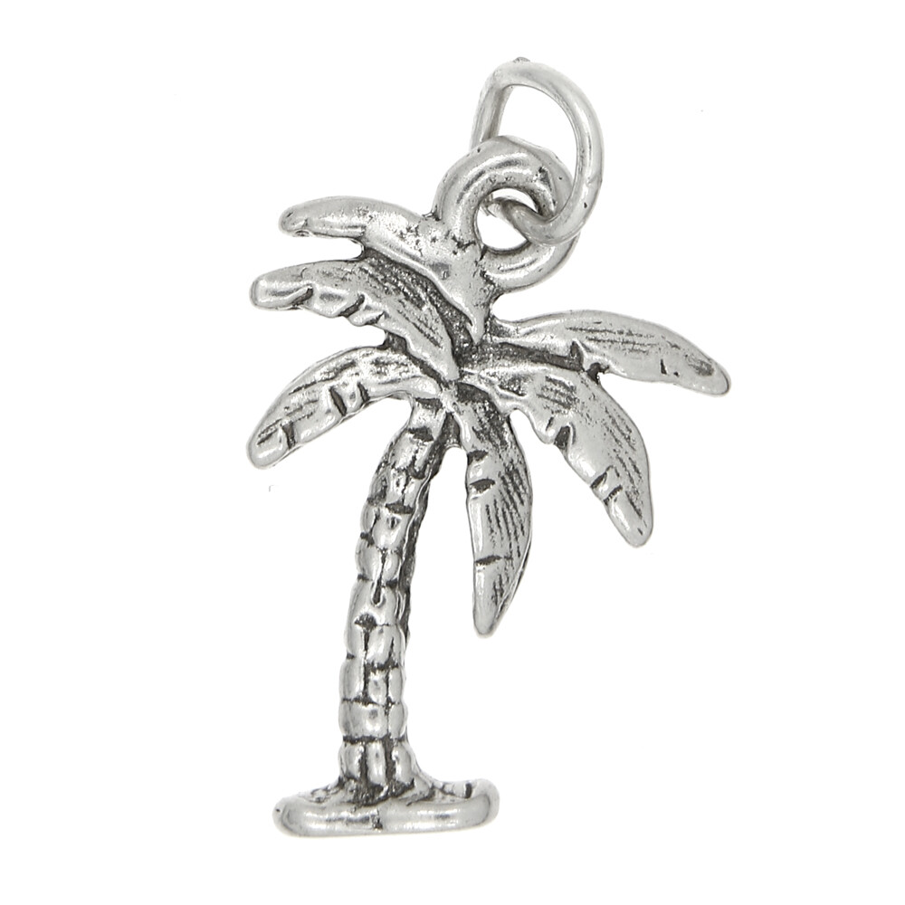 Sterling Silver Flat Palm Tree Charm or Pendant