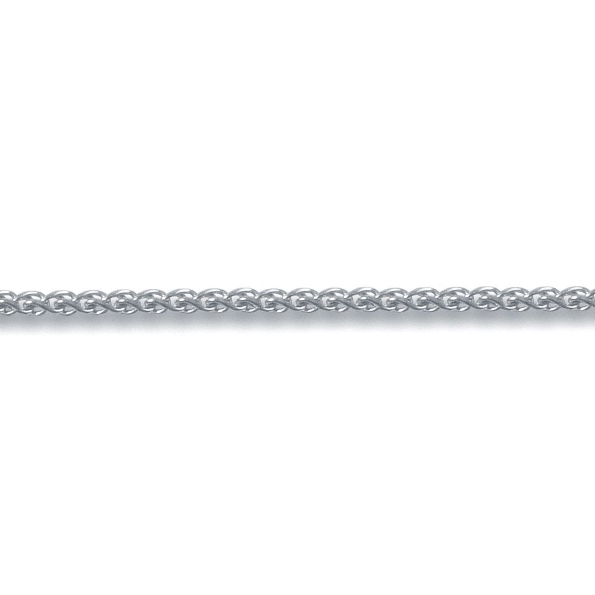 18ct White Gold Jewelco London Spiga 1mm Pendant Chain Necklace