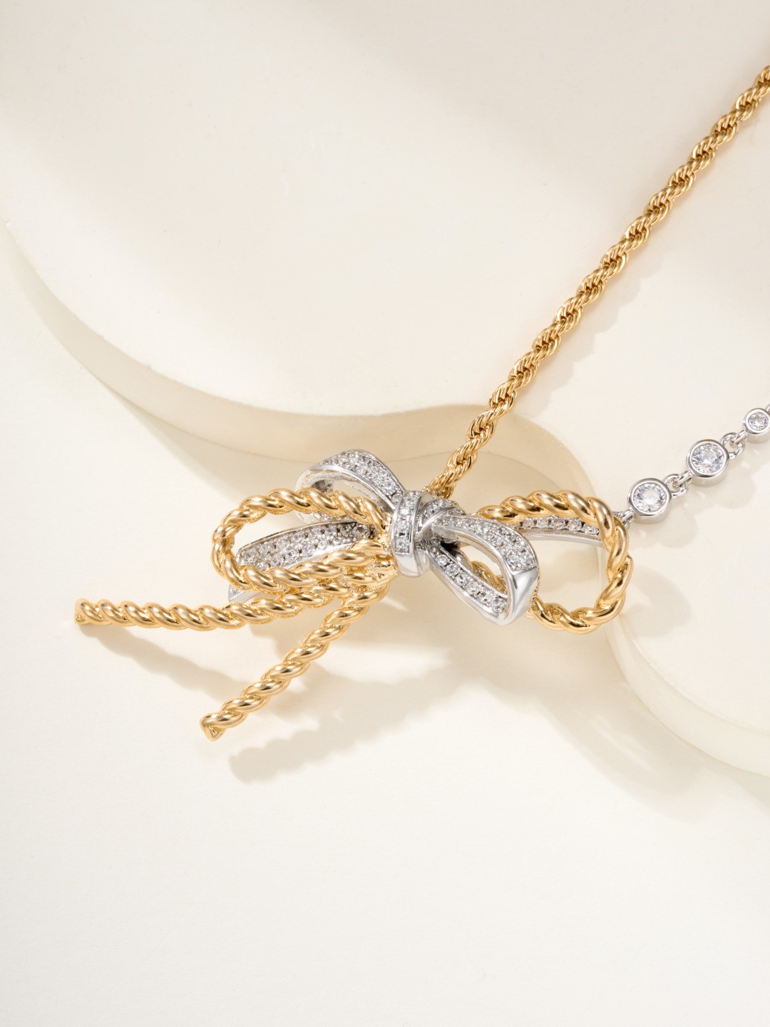 CHAUMET Insolence 18K Rose Gold & 18K White Gold Diamond Necklace