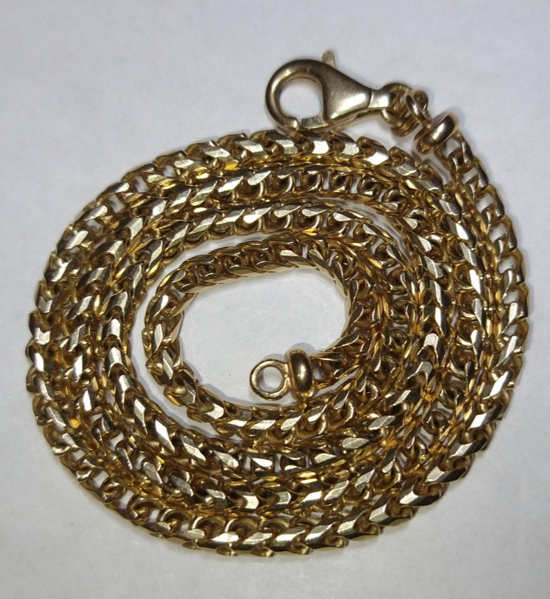 Solid 14k gold 3.4mm diamond-cut Italian franco chain 23.25 grams – 18″