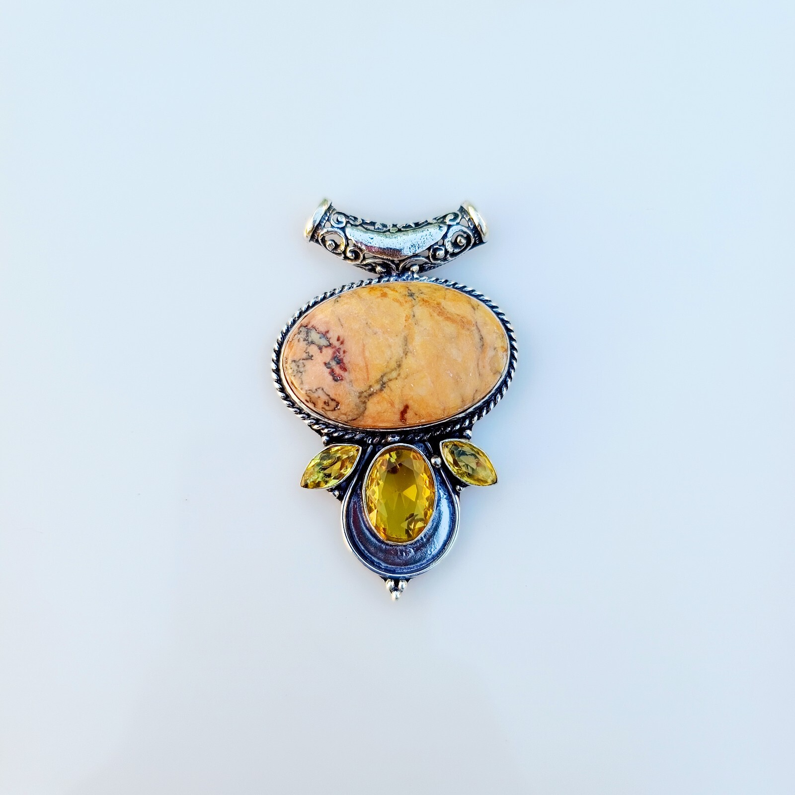 Natural Lapis Lazuli Gemstone Pendant 925 Sterling Silver Handmade Jewelry 2.16″