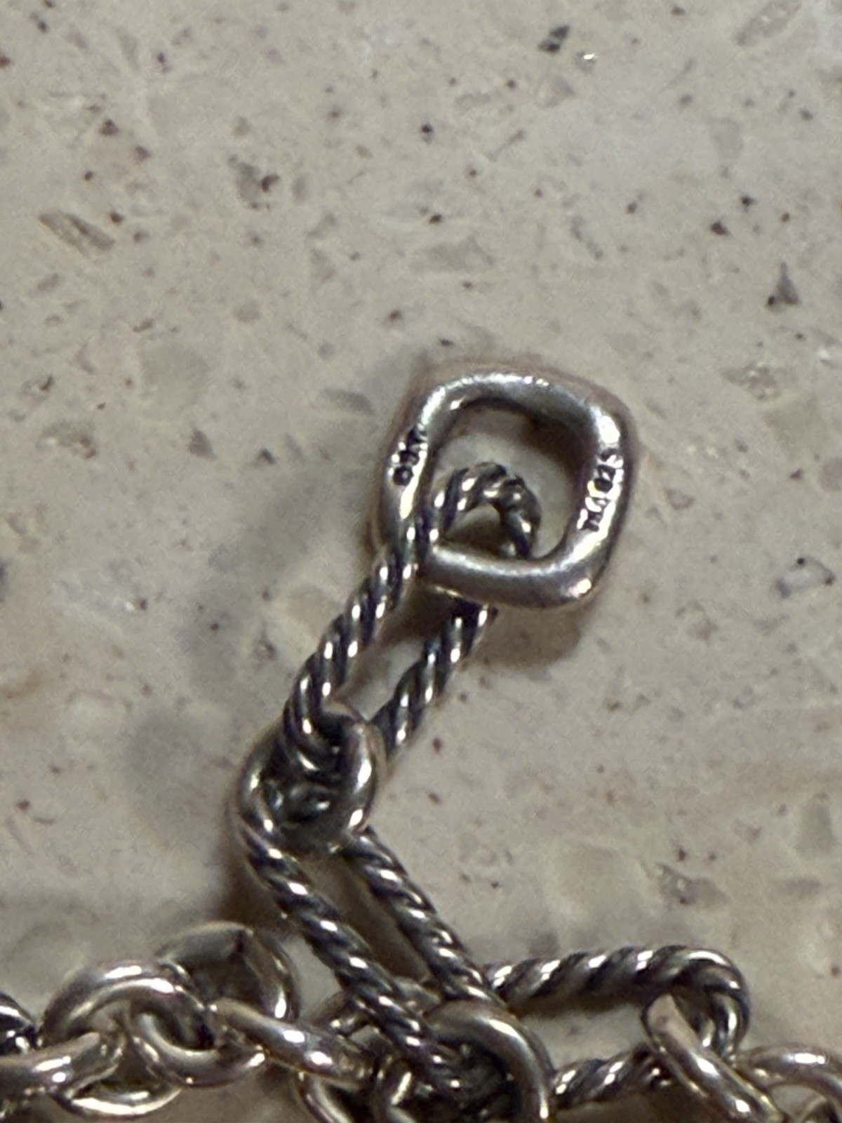 David Yurman 925 Sterling Silver Carnelian Station 33in Figaro Toggle Necklace