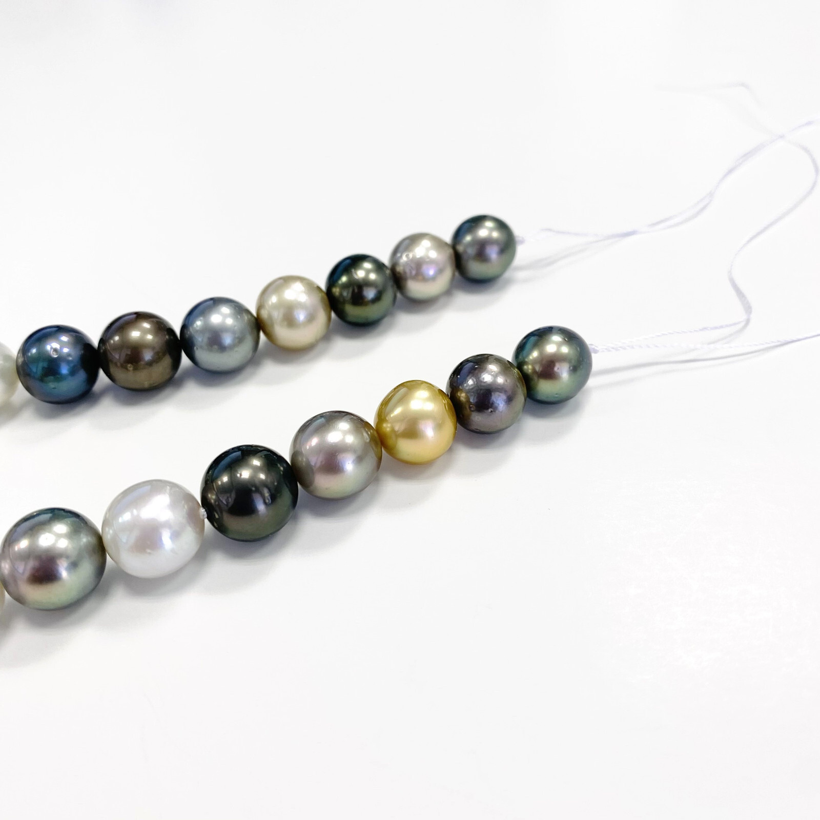 Tahitian Pearl Necklace Loose Strand 11mm-14mm Rounds Multicolor High Luster