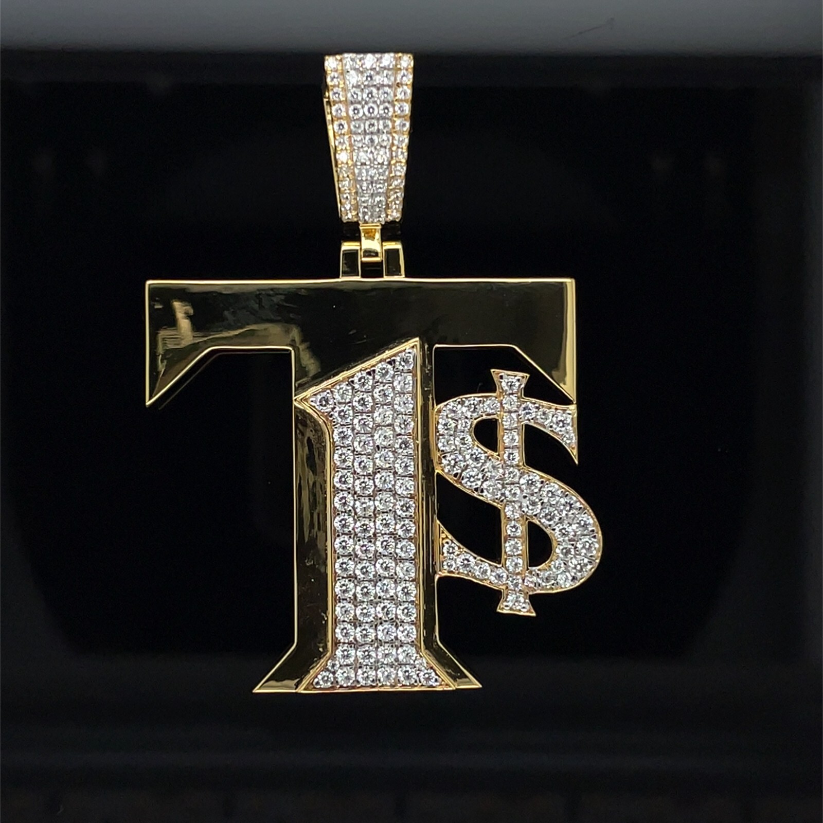Personalised Letter Pendant , custom make Gift for Him , Lab Made Diamond .