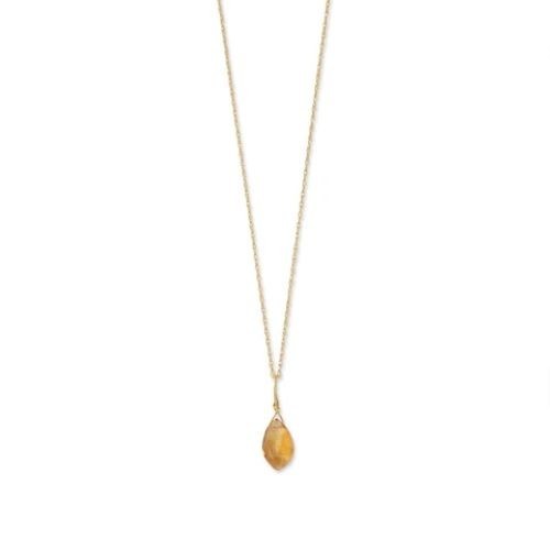 16″ 14 Karat Gold Birthstone Necklace January-December