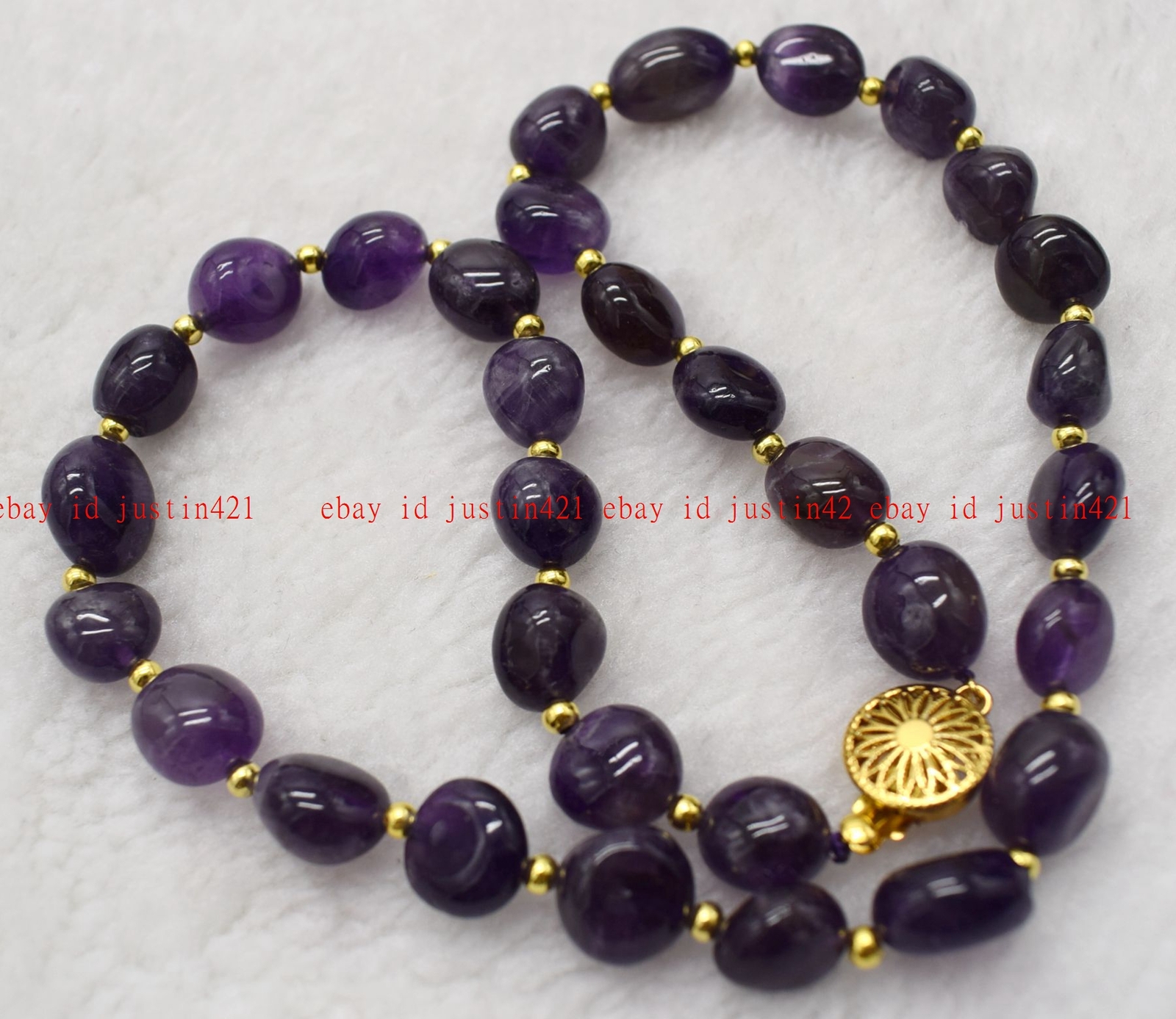 Fashion Jewelry 8-10mm Amethyst Irregular Gemstone Beads Necklace 16-50″