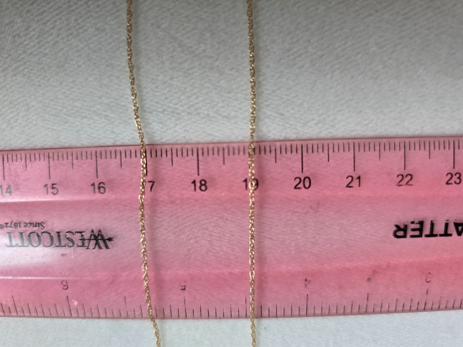 Solid 14k YG 1mm 1gr fine rope link chain
